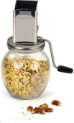 RSVP International Endurance Vintage Inspired Nut Grinder, 1.25 Cup Capacity,