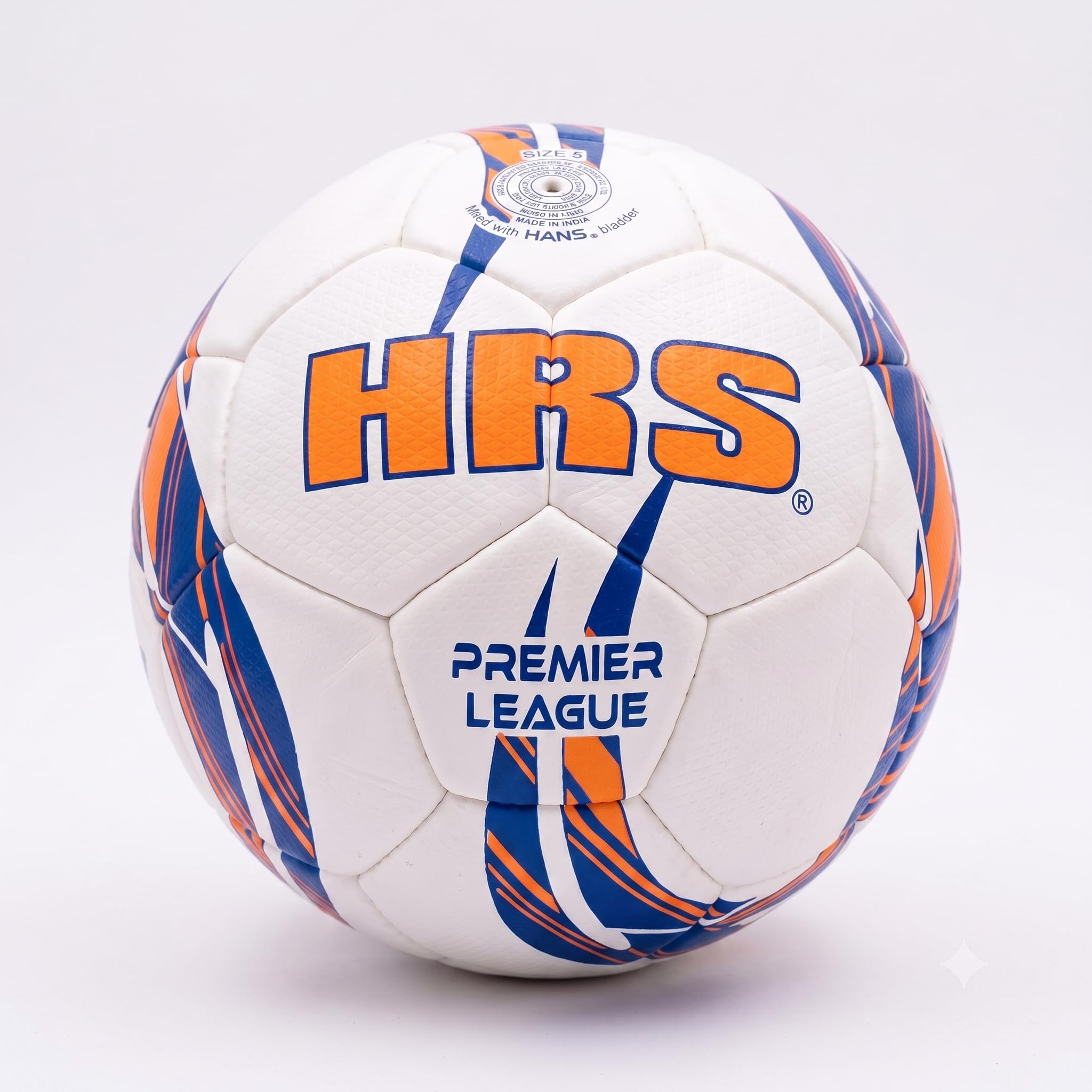 HRS Premier League Official Size 5 Football - High-Bounce Durable Training Match Football for Turf, Grass & Hard Ground Outdoor Play (Pack of 1, Orange/Blue)-image-27