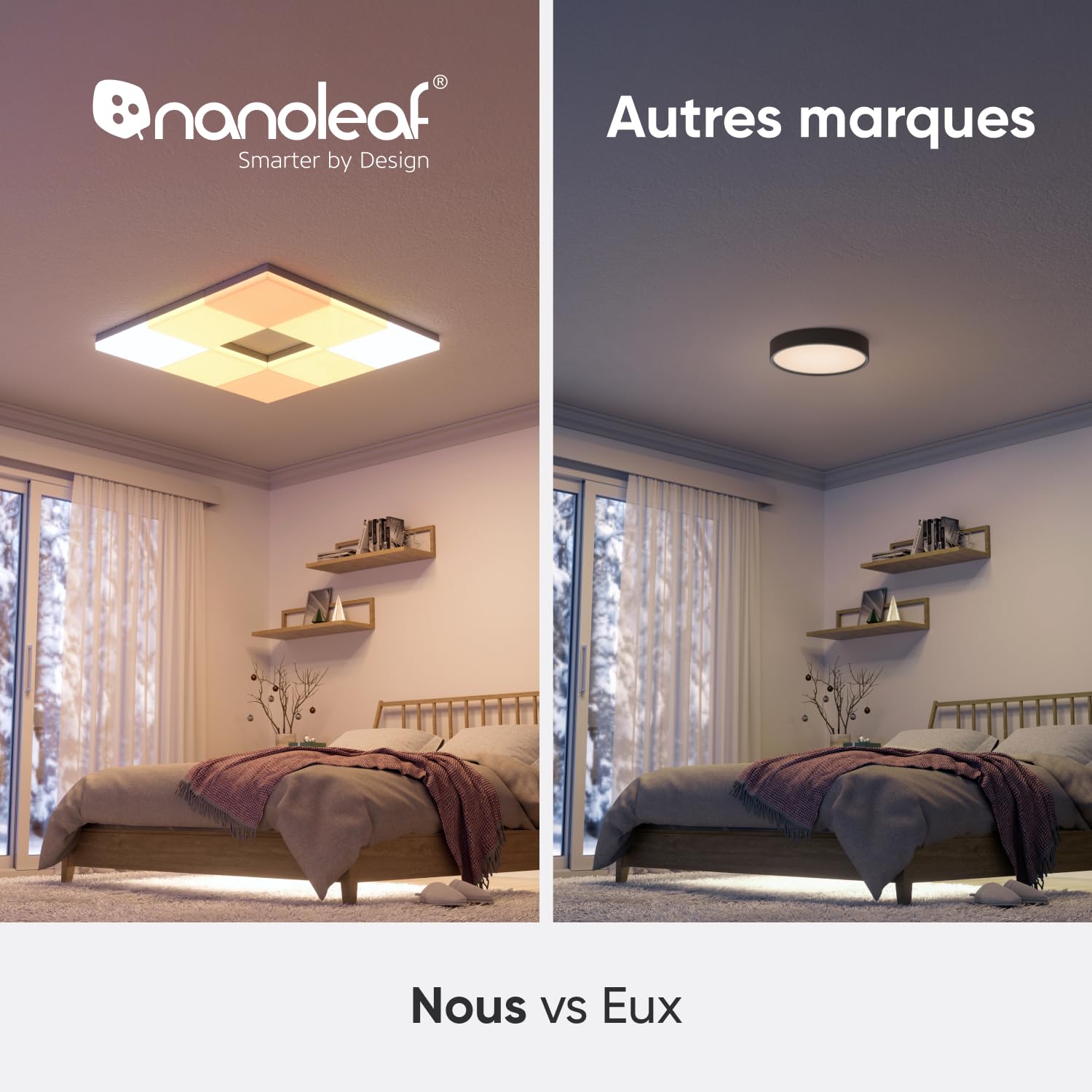 Nanoleaf Skylight Kit de Démarrage, Plafonniers LED Connectés, Pack de 3
