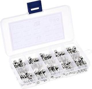 uxcell ガラスヒューズキット0.25A - 6A 250V 5x20mm 高速ブロー10値 100個入り