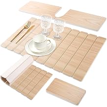 Diatomaceous Stone Drying Mat for Kitchen Counter with Sink Faucet Mat, Wooden Parrten Design Absorbent Quick Dry Dish Drying Mat Set, Diatomite Stone Slat Countertop Pad for Dishes, Cups