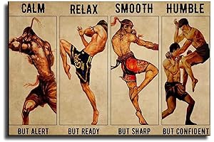 QFART Muay Thai Calm But Alert Relax But Ready Canvas Poster
