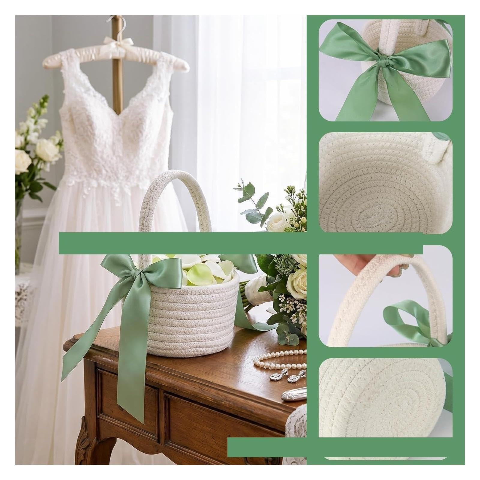 1pcs Cotton Rope Woven Basket Für Hochzeiten
