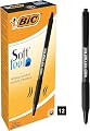 BIC Kugelschreiber Set Soft Feel Clic Grip, in Schwarz, Strichstärke 1.0 mm, 12er Pack
