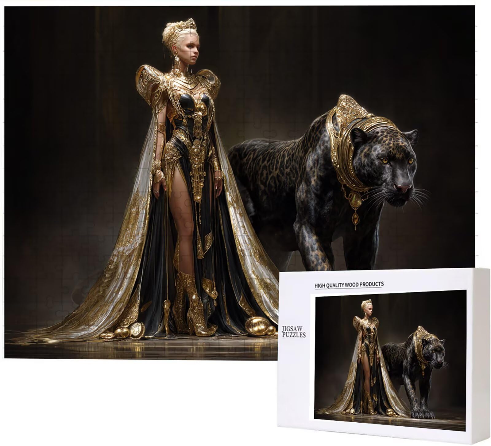 1500 Pezzi di Puzzle, donna nero 1500 Pezzi di Puzzle per Adulti, Regalo Anniversario, Regalo Natale, Decorazione Della Casa, Prevenzione Della Degenerazione Cerebrale Negli Anziani PjY922 9-4