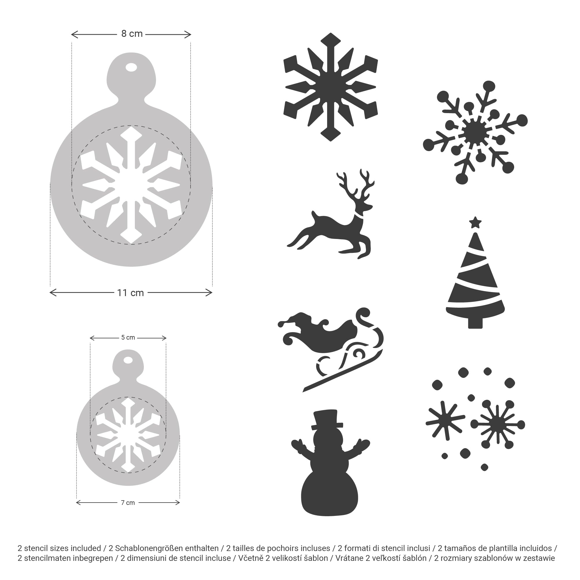NAKLEO Coffee Stencils and Cookies Decoration 14Pcs 7x7 and 11x11cm, Reusable Plastic Baking Templates, Winter Snowflake Snow - Image 4