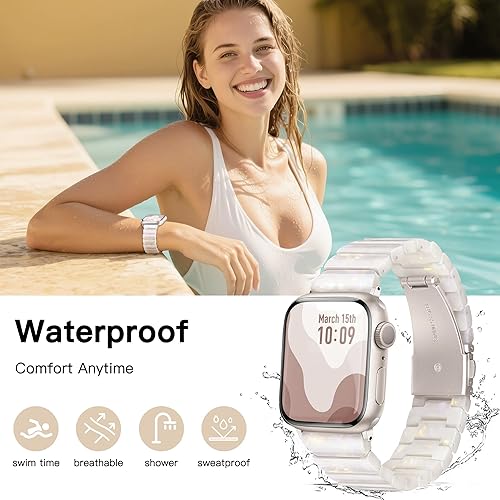 Miniatura 9 de Correa de reloj de resina ligera para Apple Watch Band de 1.772 in 1.732 in 1.654 in 1.929 in, pulsera de moda para mujeres y hombres, correa de