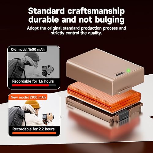 Miniatura 3 de EN-EL25 EN-EL25A Batería 2100mAh Paquete de 2 con puerto de carga directa tipo C compatible con cámara Nikon Z30 Z50 ZFC, batería 4241 EN-EL25a