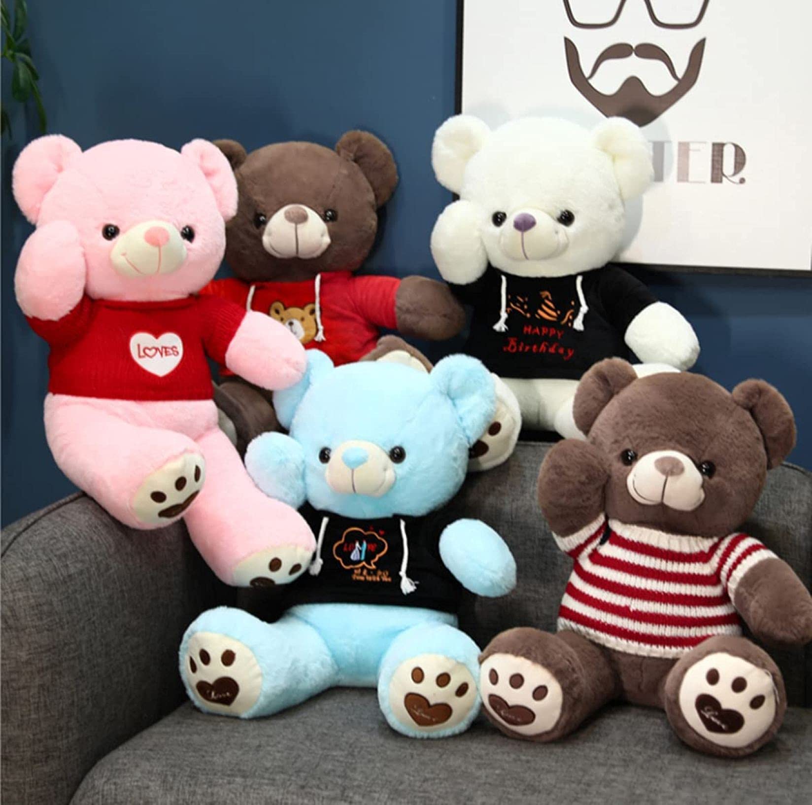 Amazon.co.jp: 熊 ぬいぐるみ テディベア 抱き枕 お誕生日プレゼント 