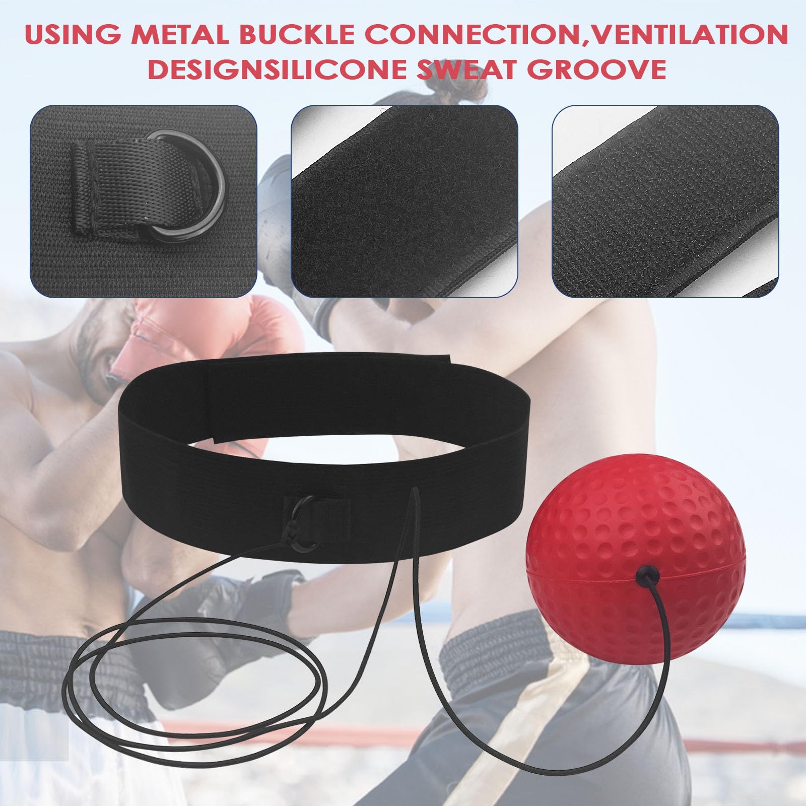 Rseuphiee Palla da Boxe, Palla da Allenamento Boxe, 2 Diverse Palle da Boxe, 1 Fascia Regolabile, Boxe Allenamento, per Controllo di velocità, Precisione, Forza e Formazione di Coordinazione Occhi
