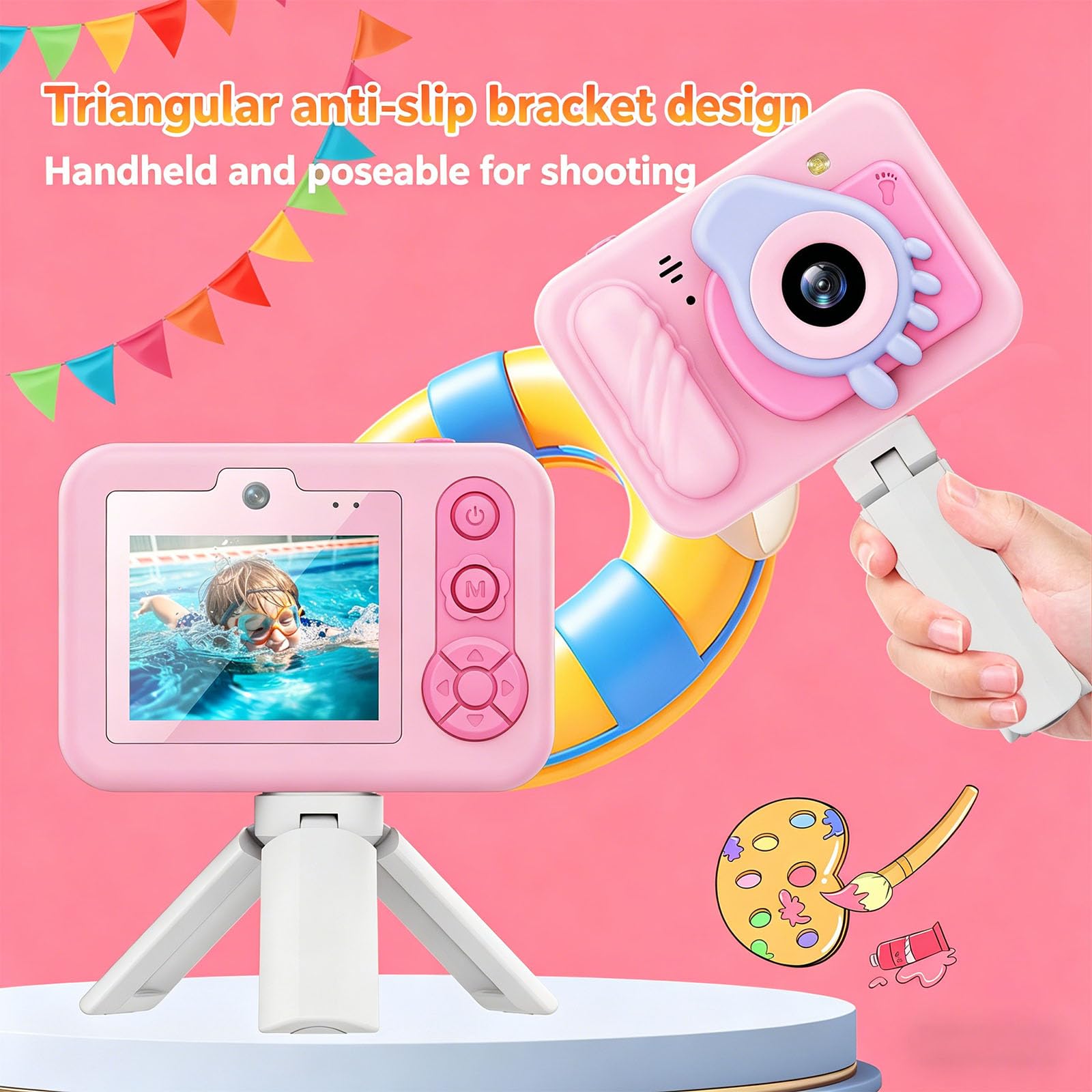 Cámara digital para niños, IP68, 32 GB, memoria, 8X, fotografía al aire libre, cámara digital para niños