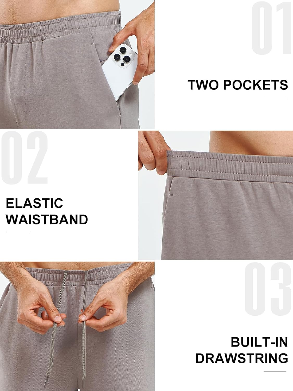 NORTHYARD Men's Yoga Casual Sweatpants Cotton Athletic Lounge Pants Open Bottom Loose Exercise Straight Leg Pant with Pockets - Image 4