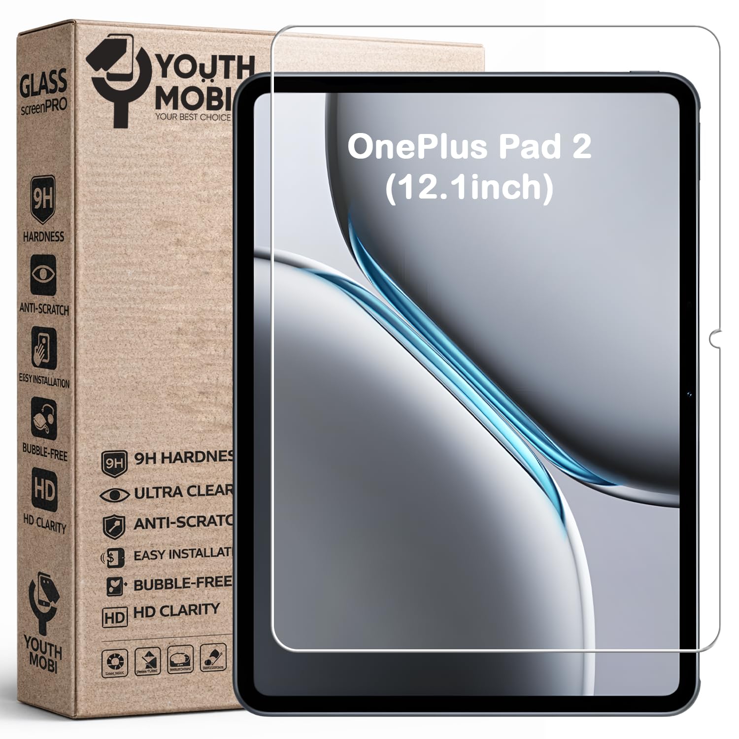 Tempered Glass for OnePlus Pad 2 12.1 inch Screen Protector Guard for OnePlus Pad 2 12.1 inch [Scratch Resistant] [Easy Installation] [Bubble Free] [1-Pack]-image-13