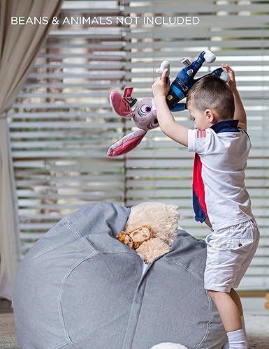 Miniatura 102 de Aubliss - Funda para organizar juguetes de felpa, se convierte en un puf cuando se rellena Se convierte en un puf para niños cuando está lleno. Aqua