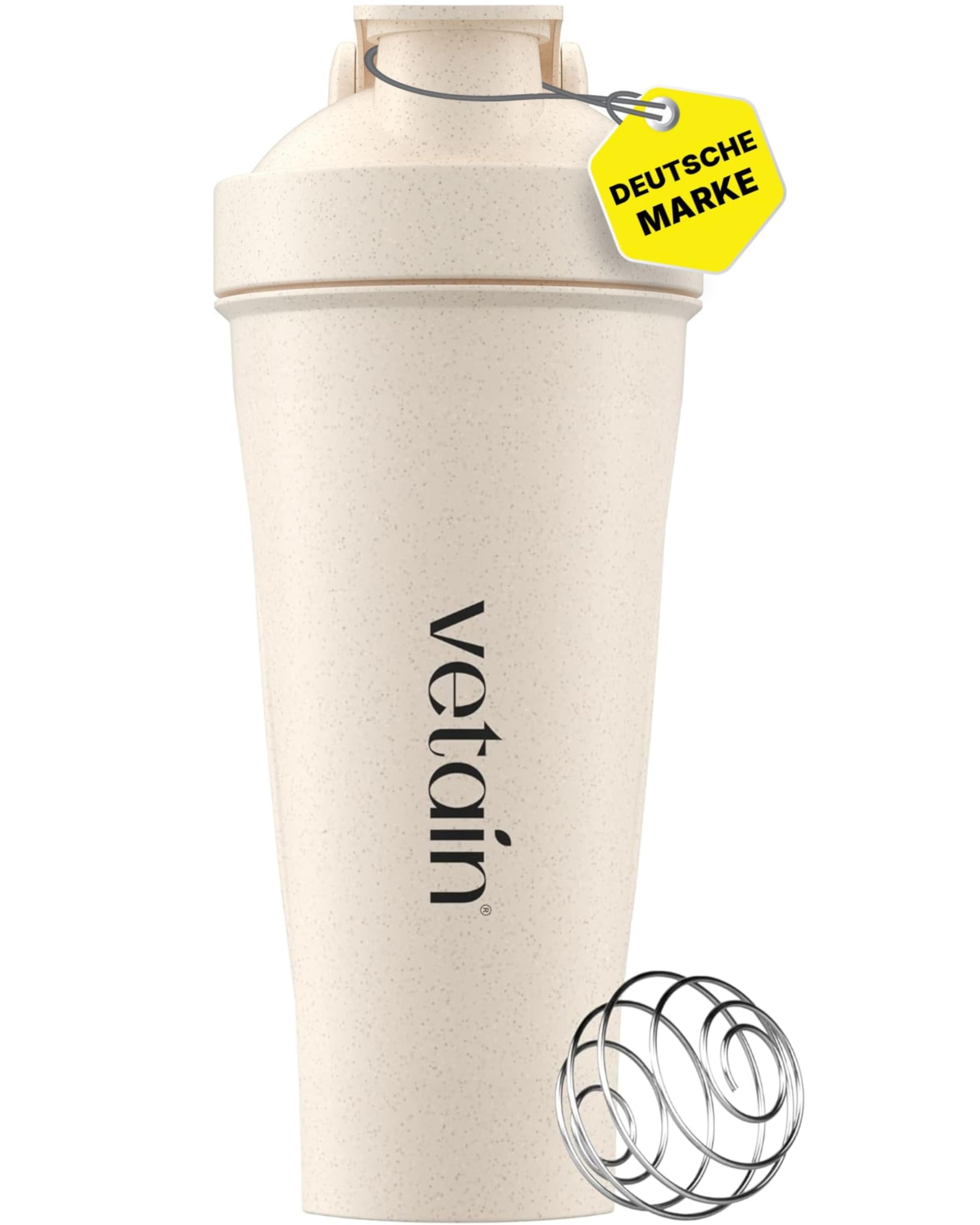 VETAIN Protein Shaker 700 ml – Auslaufsicher, BPA frei, spülmaschinenfest, Edelstahlball