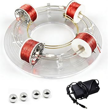 Electromagnetic Cyclotron, 4 Coils Ring, DIY Coil Circular Accelerator, for Experimental Teaching, Scientific, Gifts, Experiment Equipment