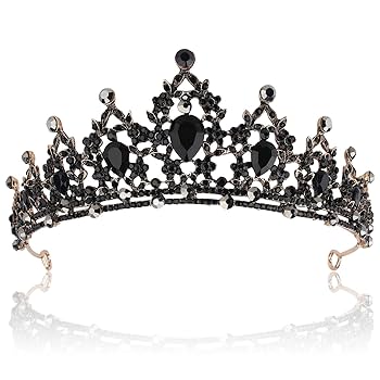 ブラックペイント　Tiara ティアラ Amazon.com: Black Crown, CIEHER Gothic Baroque Crowns for
