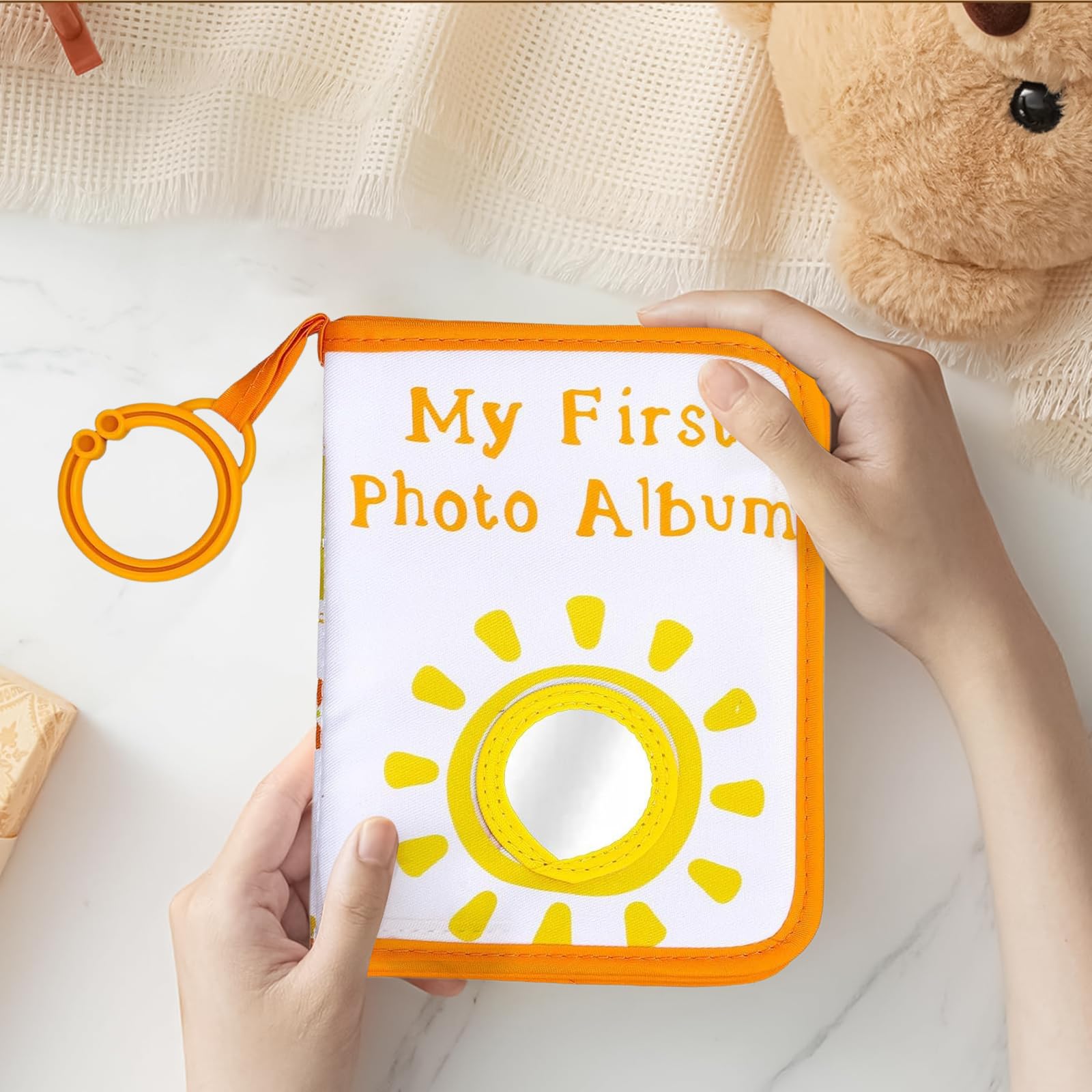 Culinavog Baby Photo Album, Soft Cloth Baby Album, My First Family Album for Newborns Sun baby Memory Book - Image 3