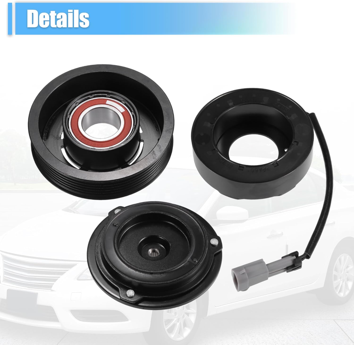 uxcell 1 Set AC Compressor Clutch Kit Replace for Chevrolet Silverado 2500HD 2002-2013 8 CYL 6.6L