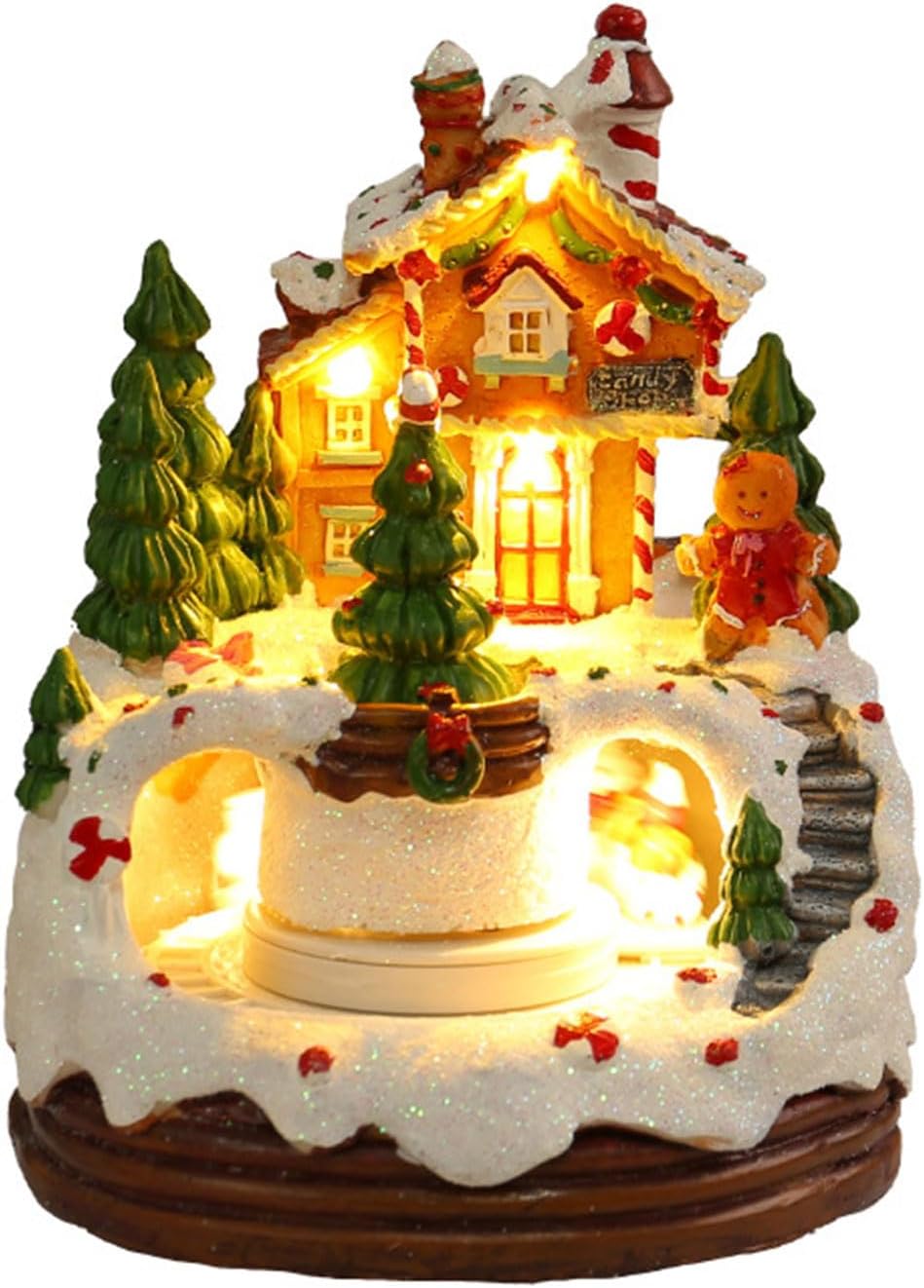 Christmas Resin House Tabletop Display Vibrant Lights and Song for Festive Atmospheres Battery Operated Decorations and Mall Decorations