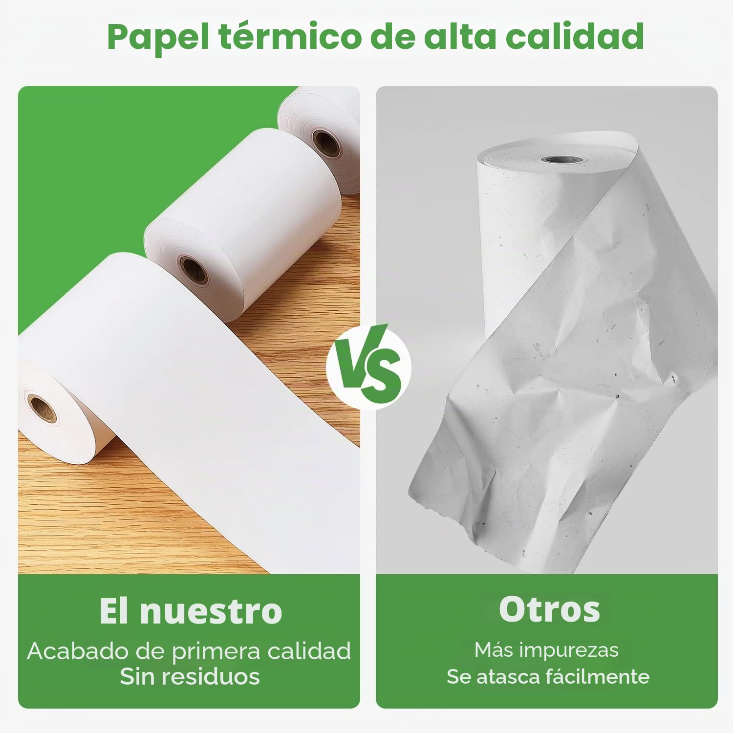 MUNBYN Rollos Papel Térmico 80 mm x 80 mm x 80 m, Rollo Termico de primera para Epson, NetumScan, impresora de recibos de 80 mm y registro POS cuadrado, libre de BPA y certificado FSC [10 Rollos]