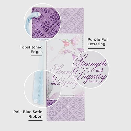 Miniatura 253 de Christian Art Gifts - Separador de piel sintética con cinta de satén y verso bíblico inspirador para mujeres y hombres, Marrón - Proverbios 31 Mujer