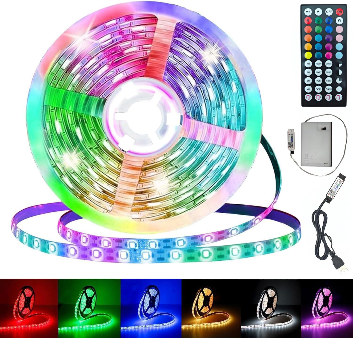 LED Streifen Batterie,50cm 50 LED Band Batteriebetrieben mit Warmweißem Licht, Flexibles Zuschneidbares LED Band für TV Backlight, Bedroom at Home, Cupboards, Party Decoration