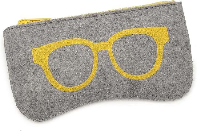 Oak & Tea Soft Glasses Case, Fashion Portable Eyeglasses Pouch, Felt Anti-Scratch Sunglasses Bag with Cleaning Cloth for Women