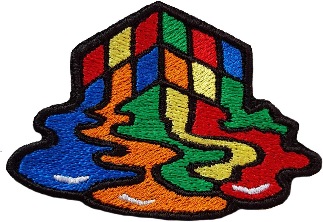 Emporium Embroidery Melting Cube Patch Embroidered Iron On Patches Jacket Badge Jeans Applique [Small]