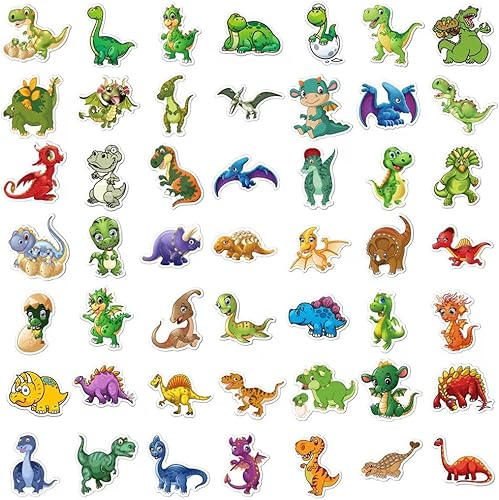 Miniatura 5 de Calcomanías de dinosaurio, 100 calcomanías de dibujos animados de animales para taza de agua, mochila, regalo encantador para amigos (dinosaurio)