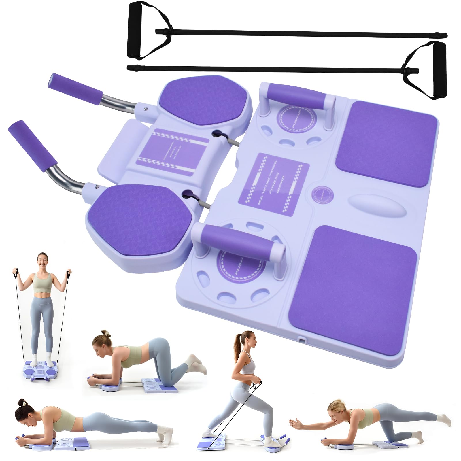 Pilates Reformer Compact 2025 Upgraded - 5-in-1 multifunktionales klappbares Pilates Set / Bauchmuskelbrett für Zuhause Fitness, Anfänger geeignet