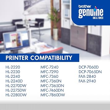 Brother Genuine TN420 Mono Laser Toner Cartridge, Black