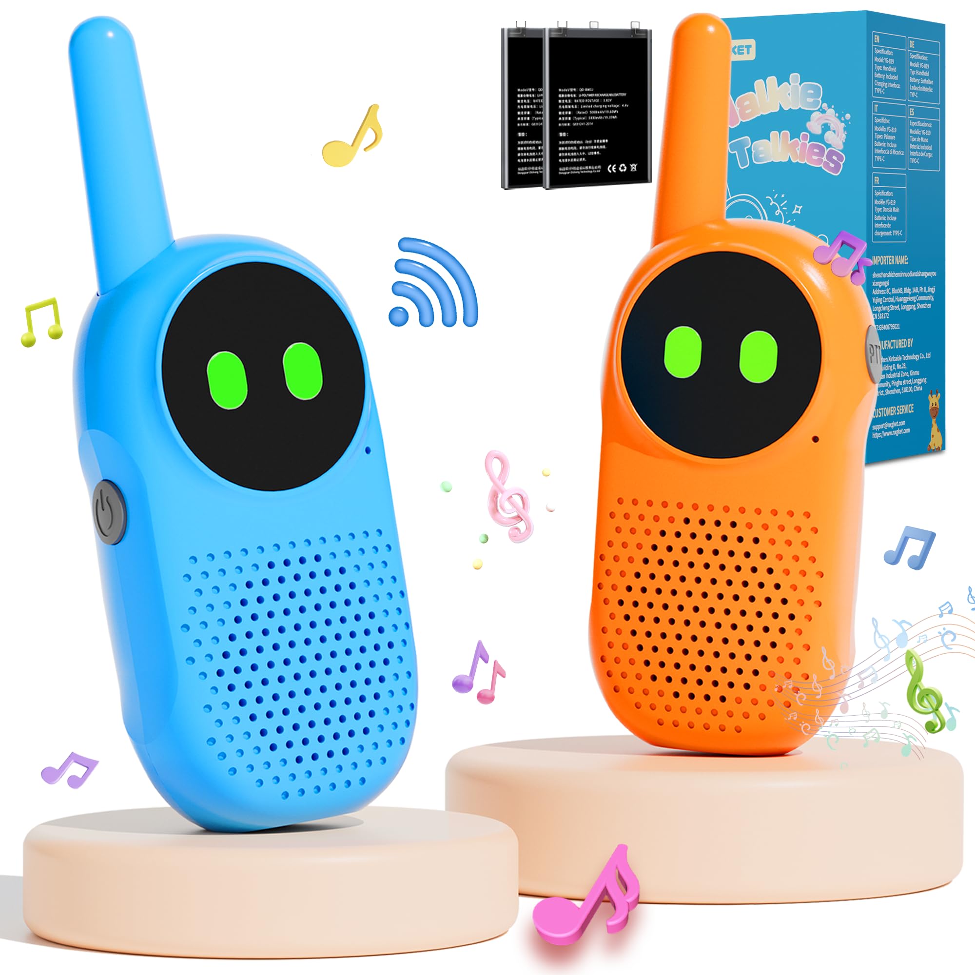 Walkie Talkie Kinder ab 3 4 5 6 7 8 Jahre, NXGKET 4er Set Aufladbar Walkie Talkies, Funkgerät Radio Walki Talki, Spielzeug Geschenke für 3–12 Jährige Junge Mädchen zum Geburtstag Weihnachten Ostern