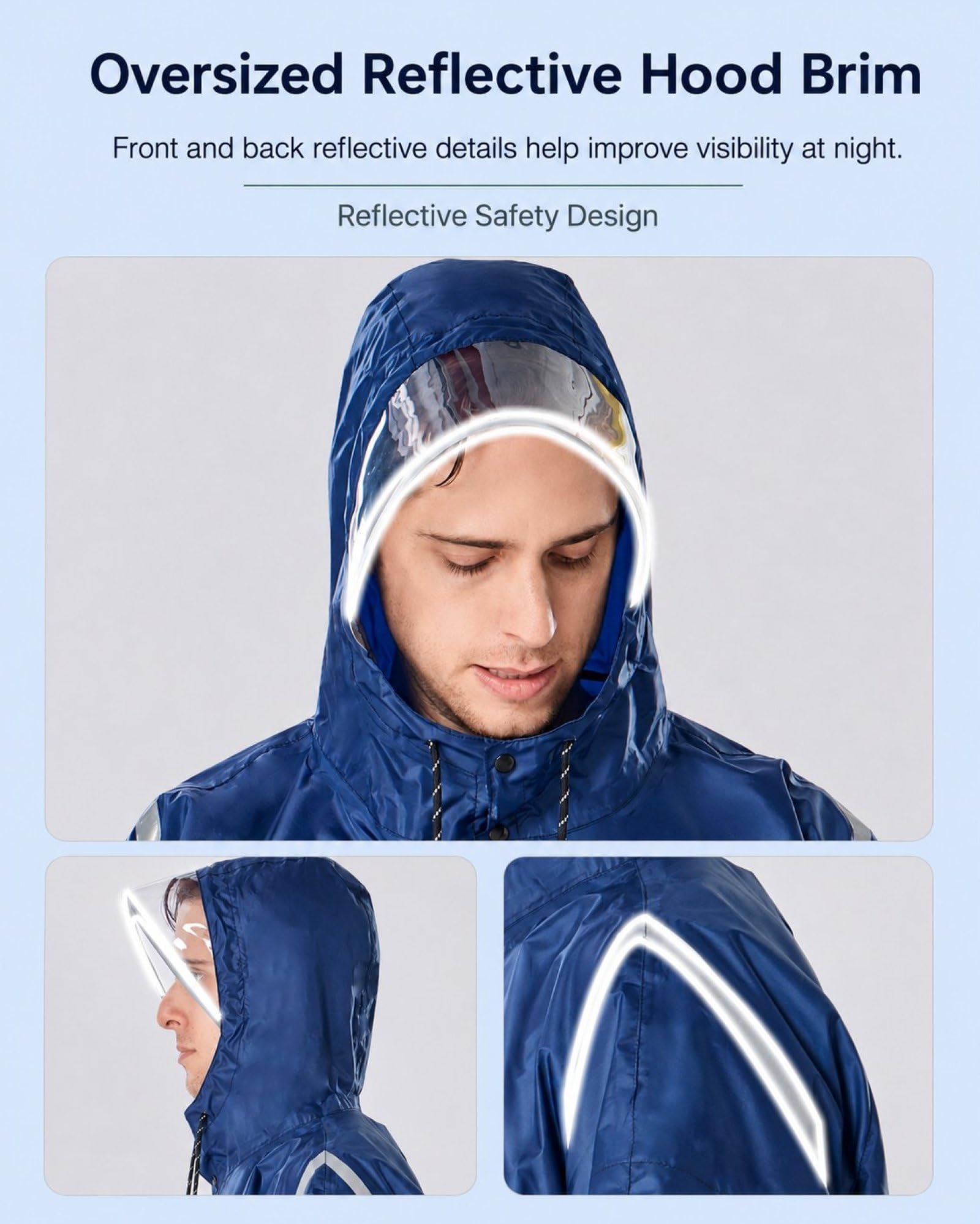 Poncho de pluie à capuche unisexe, veste de pluie longue à coupe décontractée, pliable, pour randonnée, camping et activités en plein air