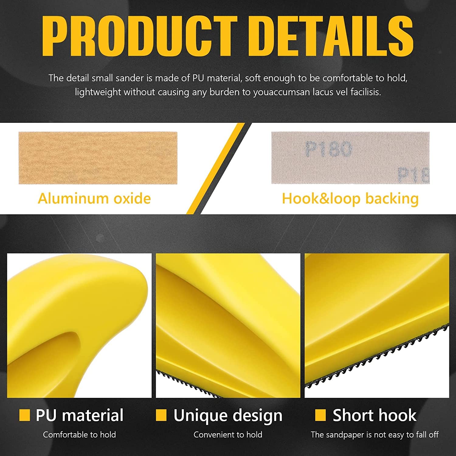 NALACAL Micro Sander Kit 3.5x1 Inch Mini for Small Projects, Detail Handle Sanding Tools, 120 Sheets Sandpaper Wood P80, P120, P180, P240, P400, P600 DIY Handicrafts Polishing