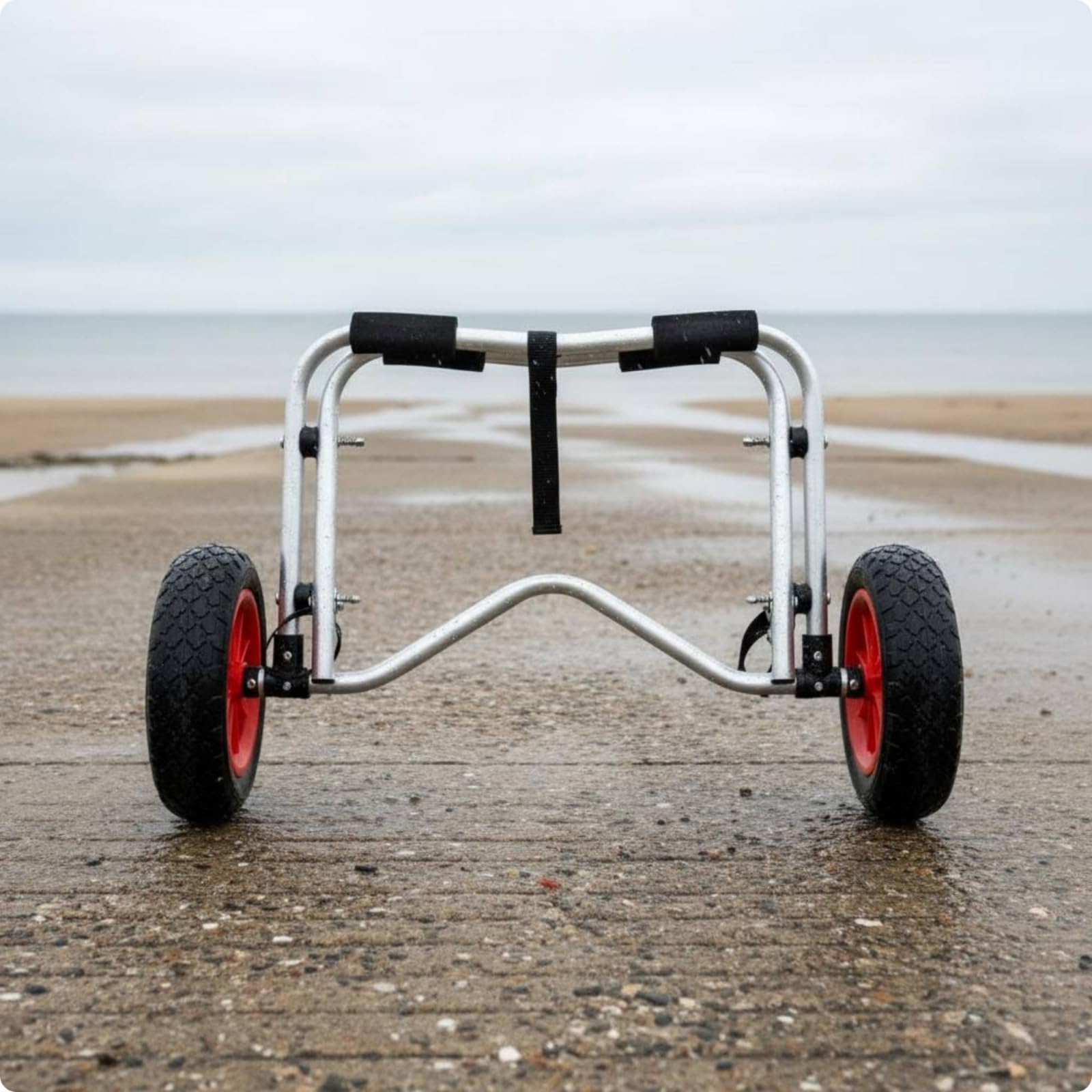 perfeclan Carrito Plegable para Kayak Carro Remolque Soporte Transportador con Barra de Acero Inoxidable y Ruedas Anchas de Goma Transporte sin Cargar Todo el, Plateado