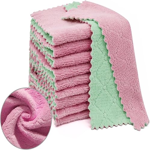 Toallas de cocina de tela de cocina toallas de cocina de terciopelo coral superabsorbentes antiadherentes lavables al aceite de secado rápido para