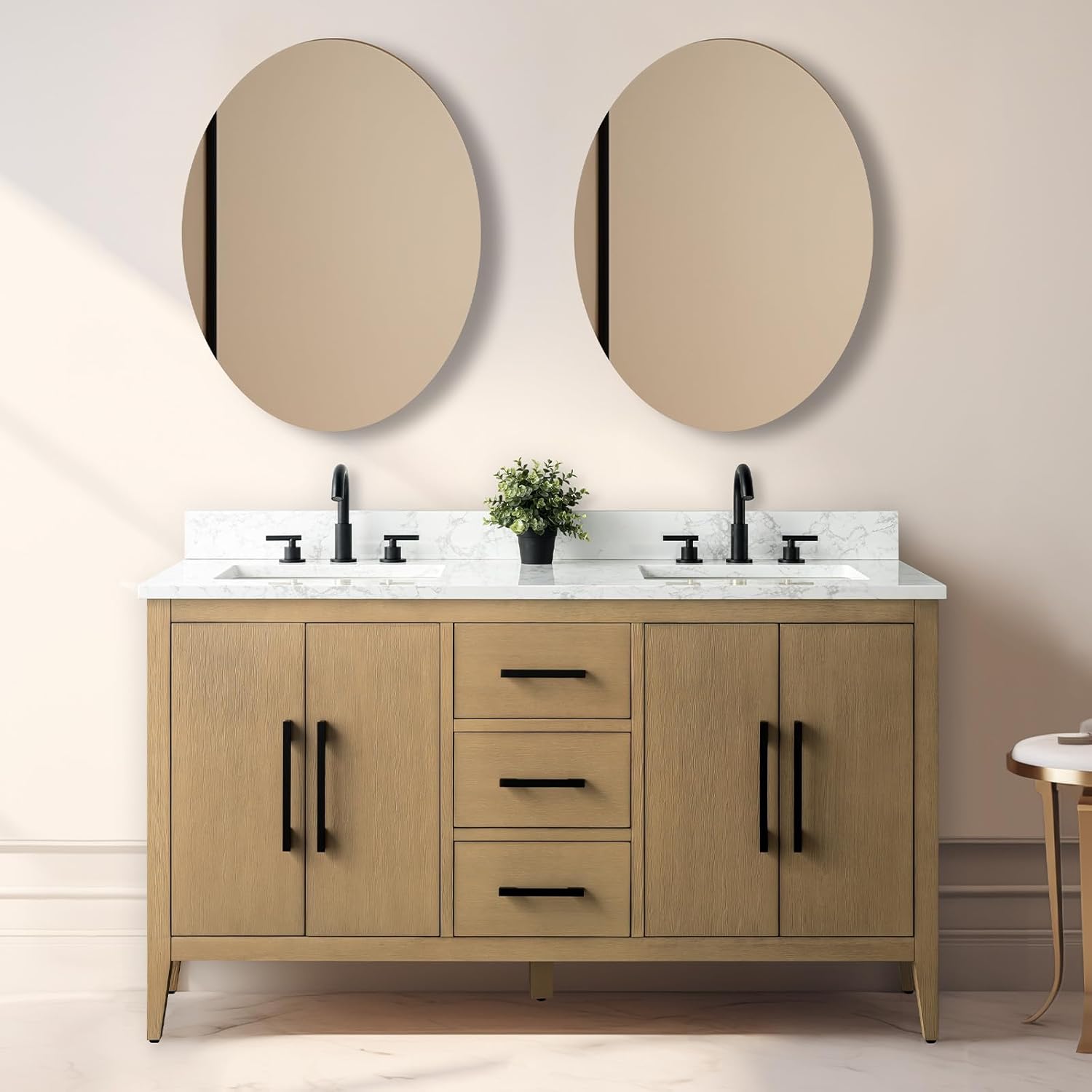 Amazon.com: Vanity Art 60 inch Bathroom Vanity with Double Sink ...
