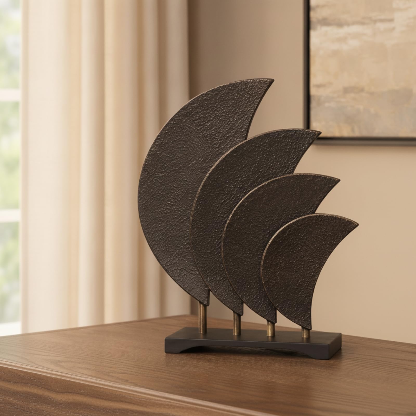 Estatua Geométrica Minimalista Moderno, Hoja De