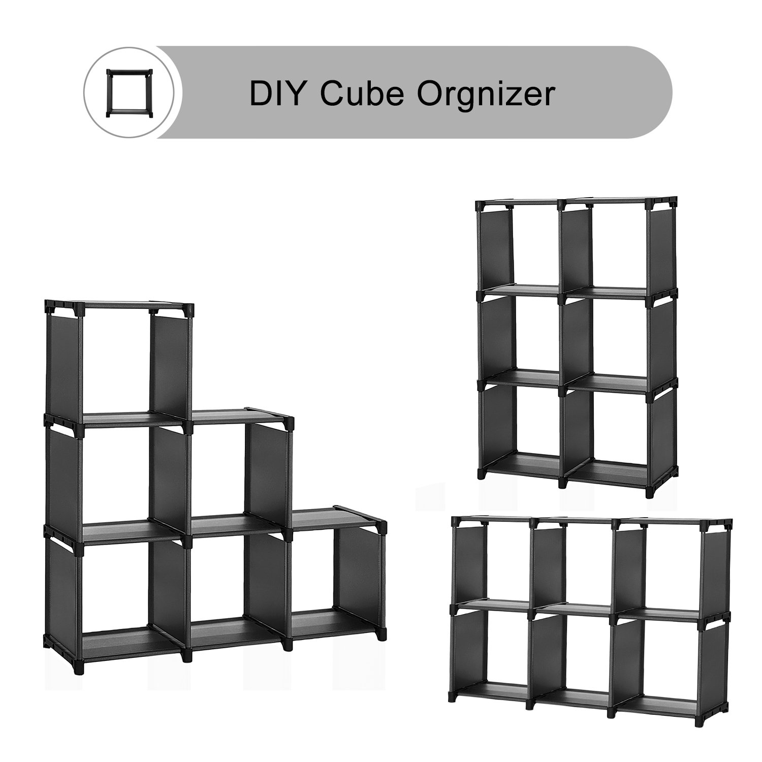 SONGMICS 6 Cube Storage Shelves, Modular Bookshelf Toy Rack, Display