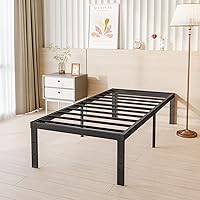 Vista 13 de COMASACH - Marco de cama completo de 16 pulgadas, no necesita somier, marco de plataforma de metal resistente de 3500 libras, base de colchón