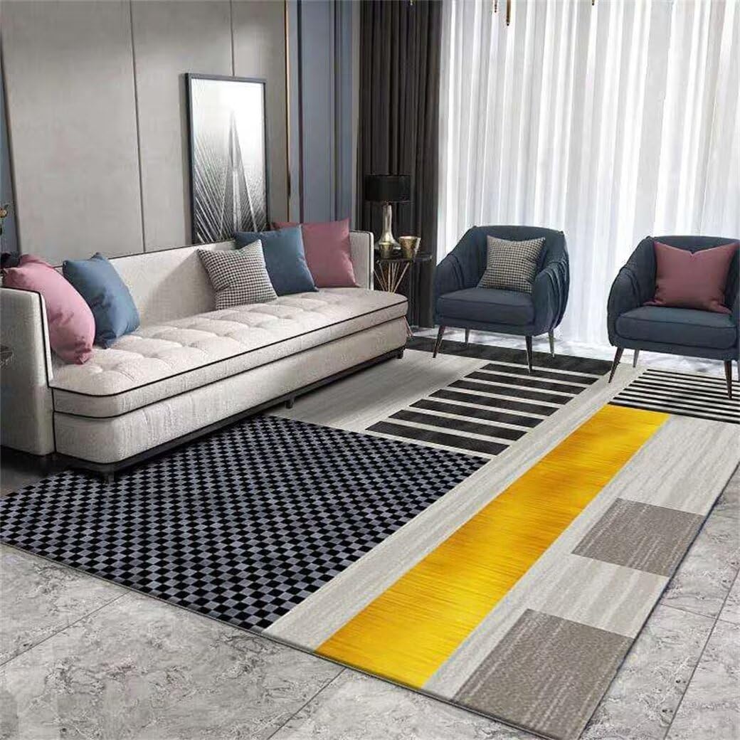Tapis moderne à motif géométrique gris pour un intérieur graphique
