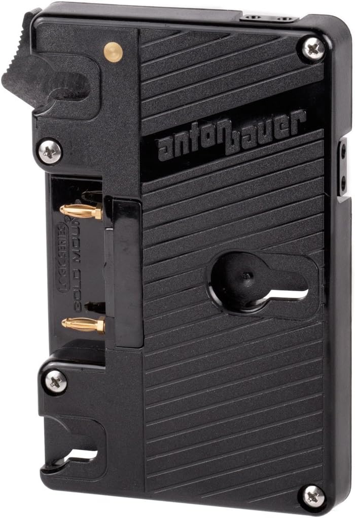 Wooden CameraGold Anton Bauer Mount Battery Plate | Adjustable Mount System Attached to Rods | Compatible with Director Monitor Cage | Provides Unregulated 12V Power Plate | Dual D-tap