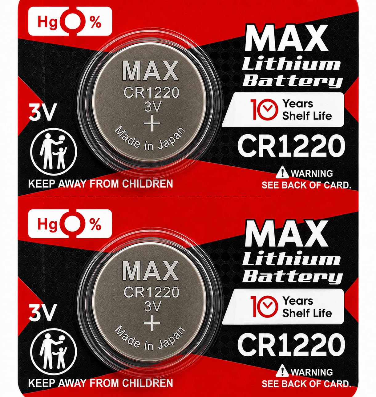 MAX CR1220 3V Lithium Coin Cell Battery (Pack of 2) | Long Lasting 10 Years Shelf Life | 0% Mercury (Hg 0%) | Made in Japan | Ideal for Car Key, Remote, Calculator, Thermometer & Electronic Devices-image-29