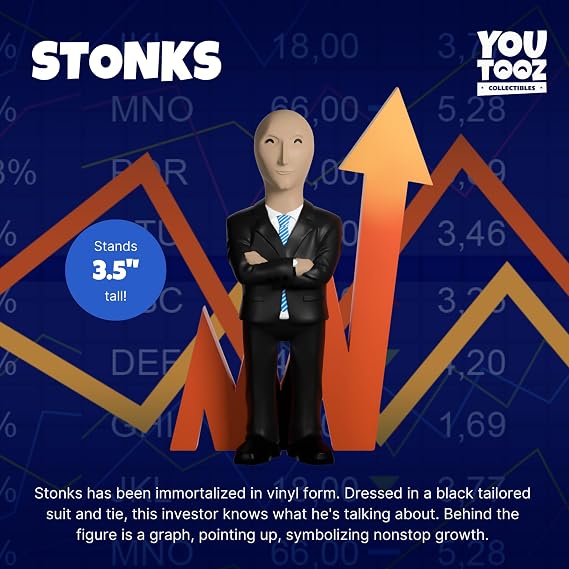 Youtooz Stonks Vinyl Action Figure, 3.5 Internet Culture Collectible, Based on Popular Finance Meme