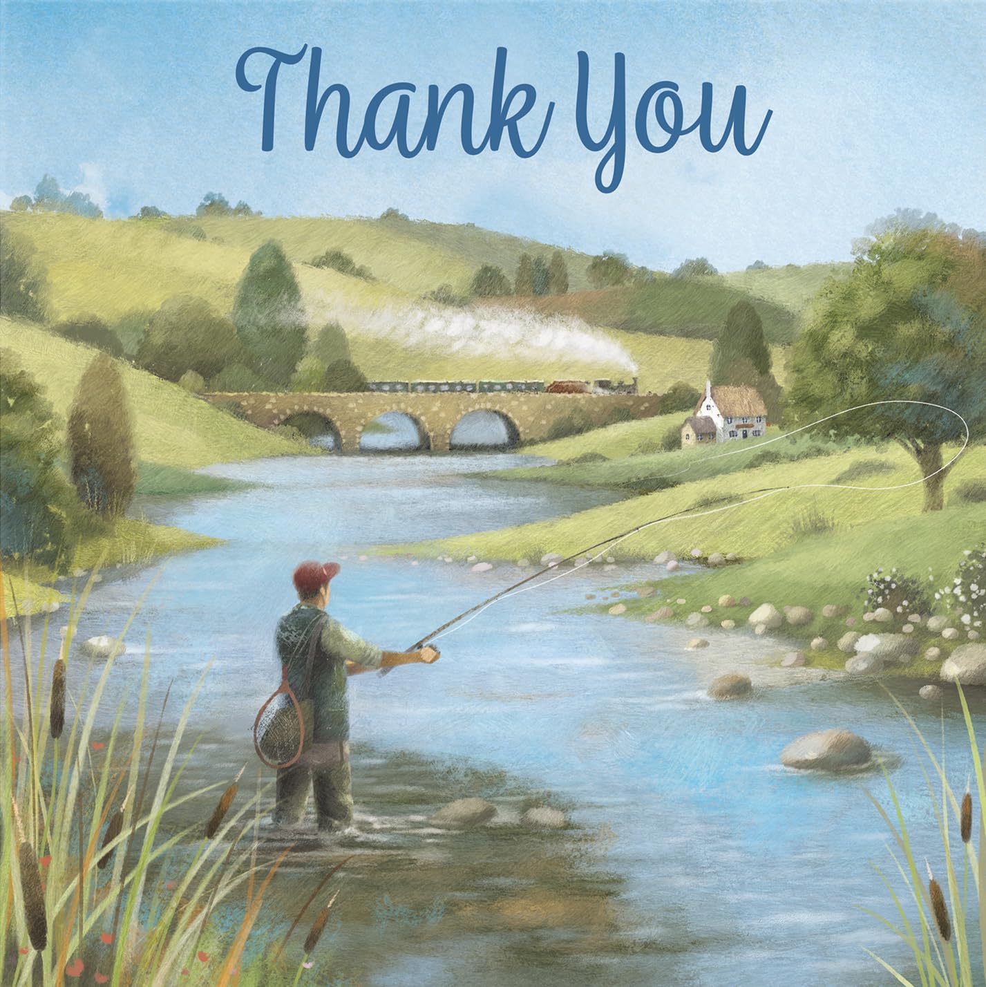 Hunts England, Fly Fishing Fun Thank You Card For Him, Milo's Gallery, Sport Thank You Card - Image 2
