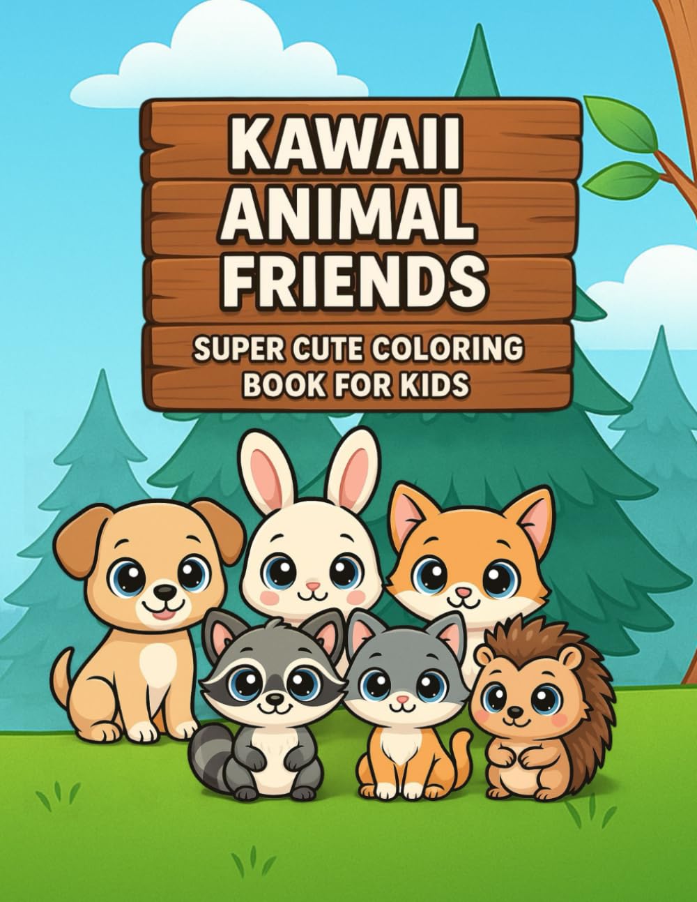 Kawaii Animal Friends: Super Cute Coloring Book for Kids