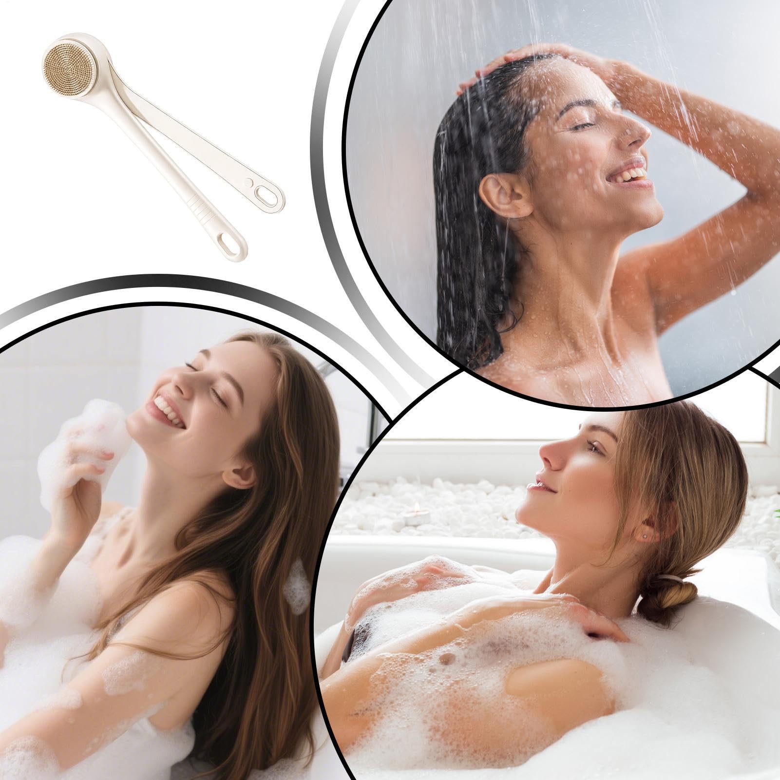 Cepillo Eléctrico Exfoliante para Espalda Exfoliador con Masaje Giratorio,