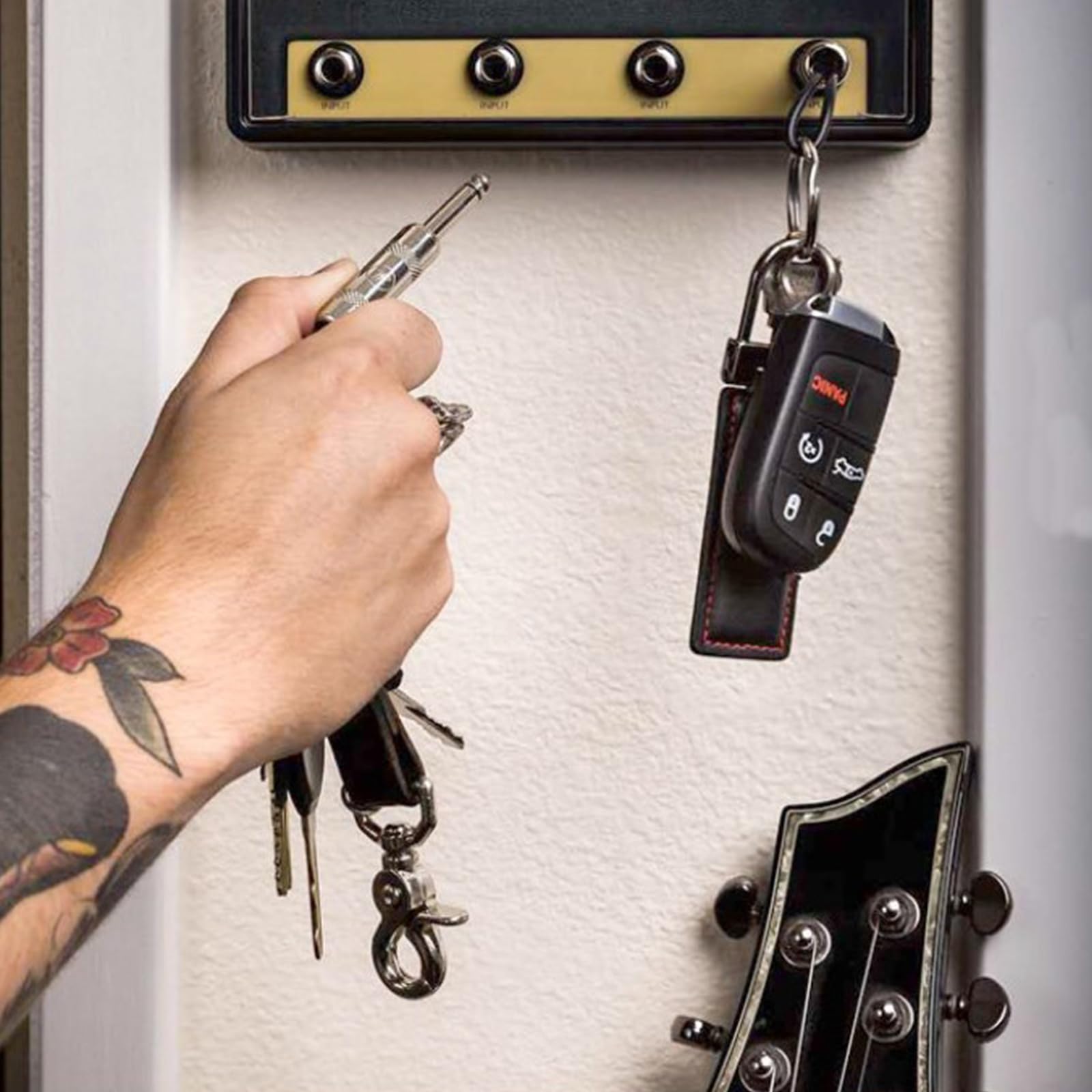 Zestaw 6 uchwytów na klucze Marshall Keychain Wall Marshall Keyboard 2.0 Jcm800 podstrunnica gitarowa hak uchwyt do mocowania domku na klucze