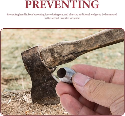 Miniatura 7 de Yardwe 25 cuñas de mango redondo de seguridad, mango de hacha, mango de cuña, mango de martillo de cuña de acero para hacha de martillo de garra